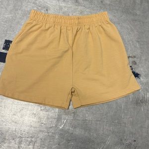 PrettyLittleThing Women’s Mustard Yellow Cotton Casual Shorts Size 4